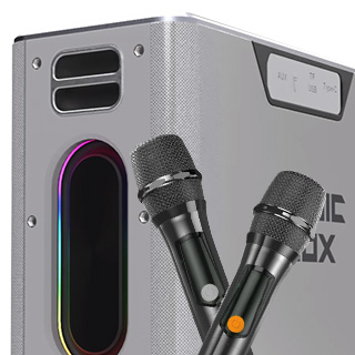 HiFuture Musicbox hordozható karaoke hangszóró - Ezüst