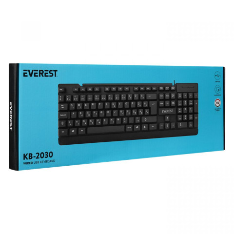 Everest KB-2030 Billentyűzet USB fekete billentyűzet