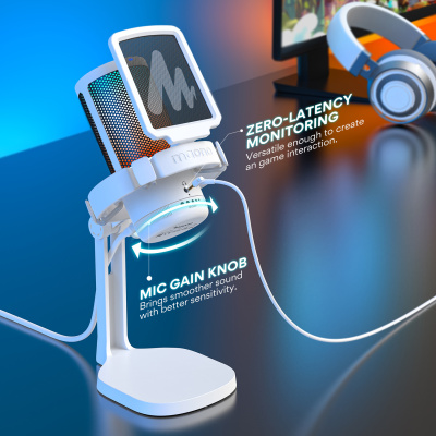 MAONO DGM20 USB Streamer/Gamer Mikrofon RGB - Fehér