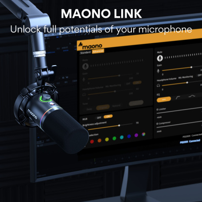 MAONO PD200X USB Dynamic Streamer/Podcast Mikrofon RGB