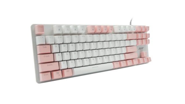 Acer OKW132 Mechanikus Gamer Billentyűzet - Fehér-Pink - Angol kiosztás!