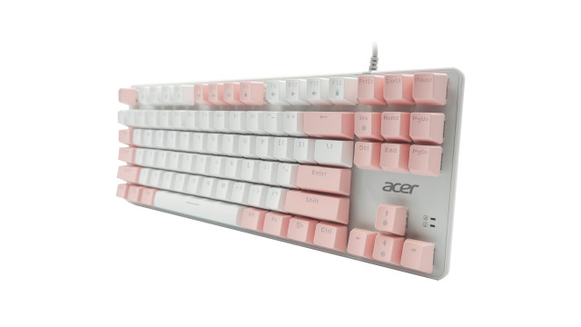 Acer OKW132 Mechanikus Gamer Billentyűzet - Fehér-Pink - Angol kiosztás!