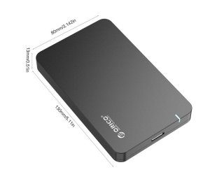 Orico 2569S3-V2-BK-BP 2.5" HDD/SSD külső ház Micro B kábellel (fekete)