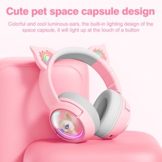 Onikuma B5 Vezeték nélküli Gaming headset - Pink - Cicafüles