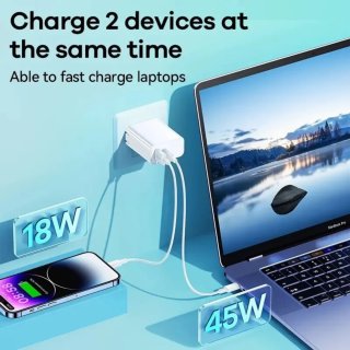 Remax Kiddy Series USB-A+USB-C Gyorstöltő GaN Adapter 65W