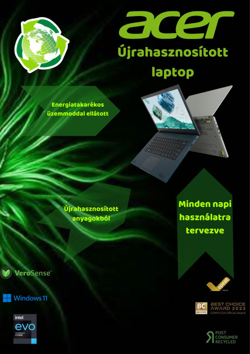 A környezetvédelemre készített laptop
