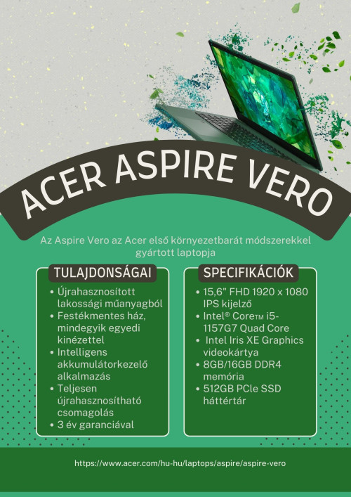 Acer Aspire Vero - környezetünk védelmében