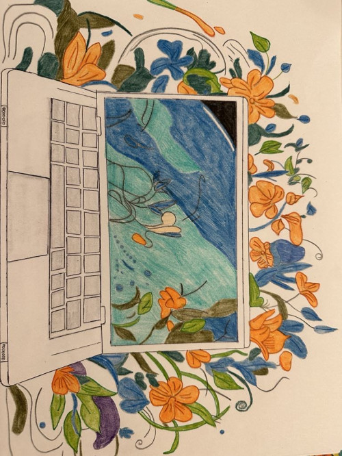Virágos laptop