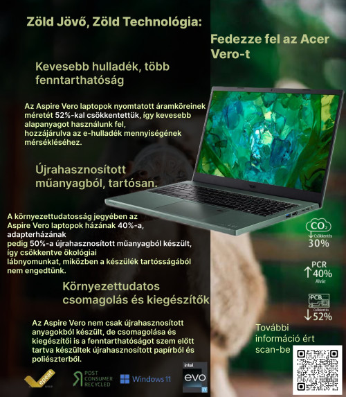 Acer Aspire Vero: A fenntartható jövő laptopja 
