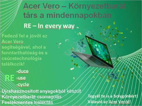 Acer Vero - Környezetbarát társ a mindennapokban