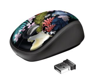 Trust Yvi Wireless Mouse vezeték nélküli papagáj mintás egér