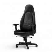 Noblechairs ICON Real Leather Black Gaming Szék - 2 év garancia - Gaming szék / asztal / szőnyeg