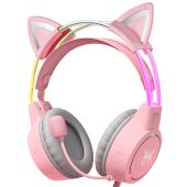 Onikuma X15 PRO Gaming Fejhallgató - Pink - Cicafüles - Headset