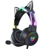 Onikuma X15 PRO Gaming Fejhallgató - Fekete - Cicafüles - Headset