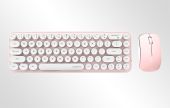 MOFII Bean - Fehér/Pink - Vezeték Nélküli Billentyűzet (Angol Kiosztás!) + Egér Készlet, USB, vezeték nélküli, wireless, +egér