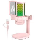 MAONO DGM20 USB Streamer/Gamer Mikrofon RGB - Pink