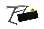 BANDIT Obsidian Gamer Asztal - Fekete + BANDIT PURE RGB Gamer Egérpad - XL - Gaming szék / asztal / szőnyeg