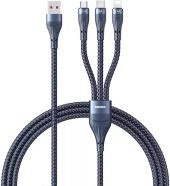 Remax Whirly Series 3 az 1-ben USB-A-Type-C-microUSB-Lightning töltő kábel 66W - 1,2m - Töltők, adapterek, kábelek